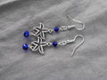 Antique silver starfish- royal blue