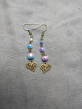 Antique bronze heart earrings