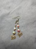 Antique bronze heart earrings