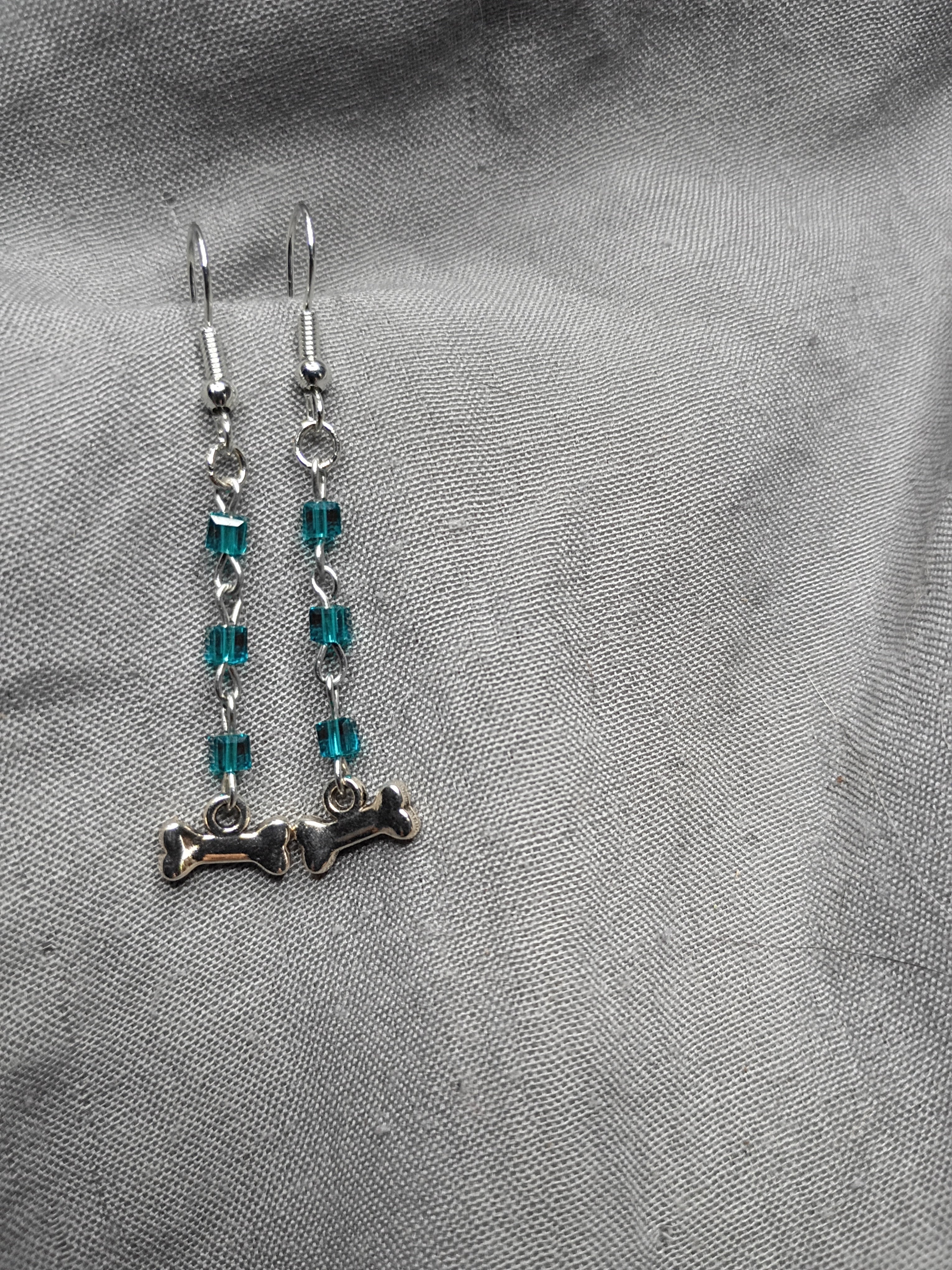 Dog bone earrings 2