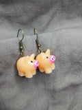 Tiny resin pig earrings