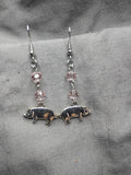 Antique silver pig earrings