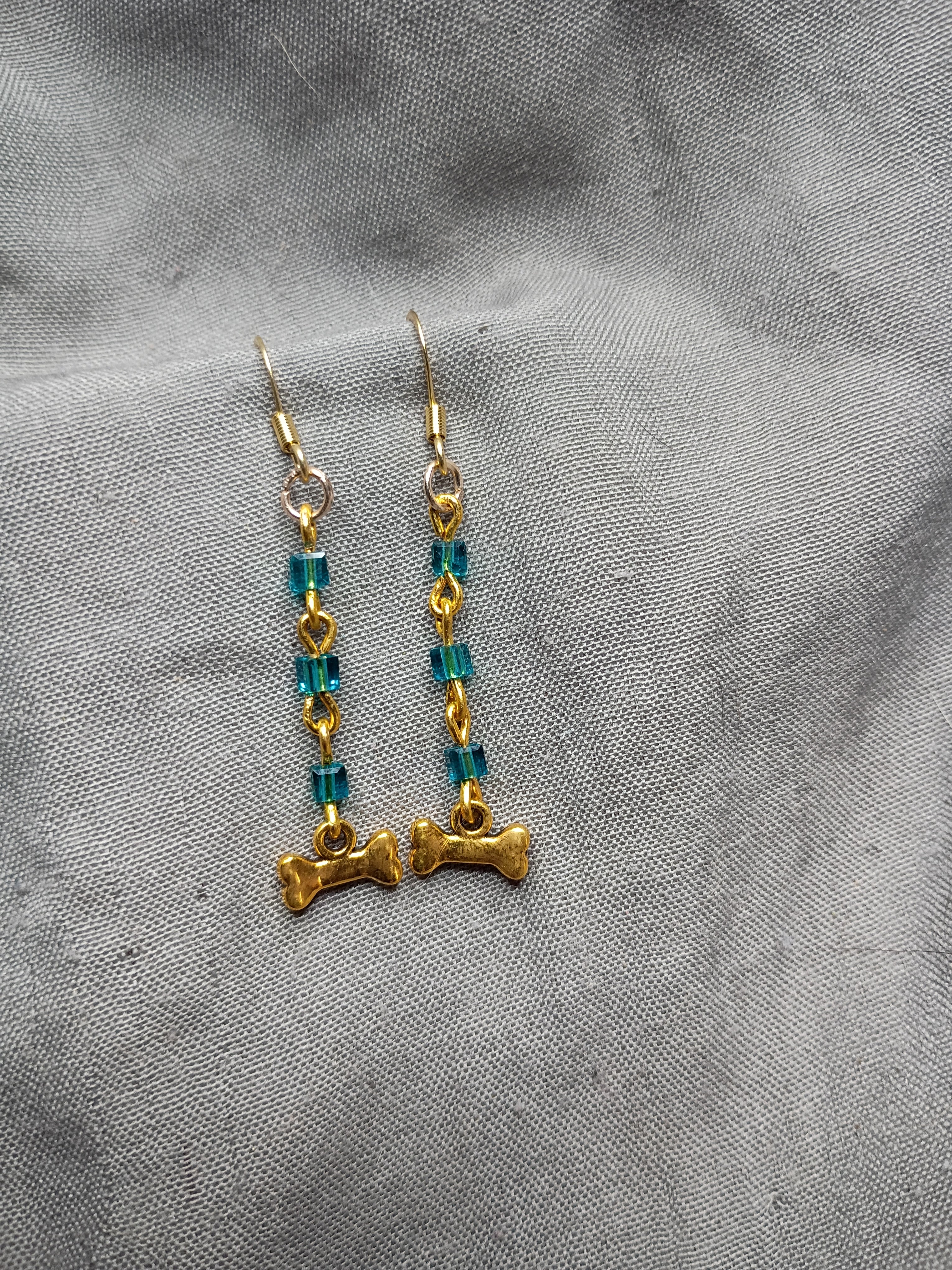 Dog bone earrings 1